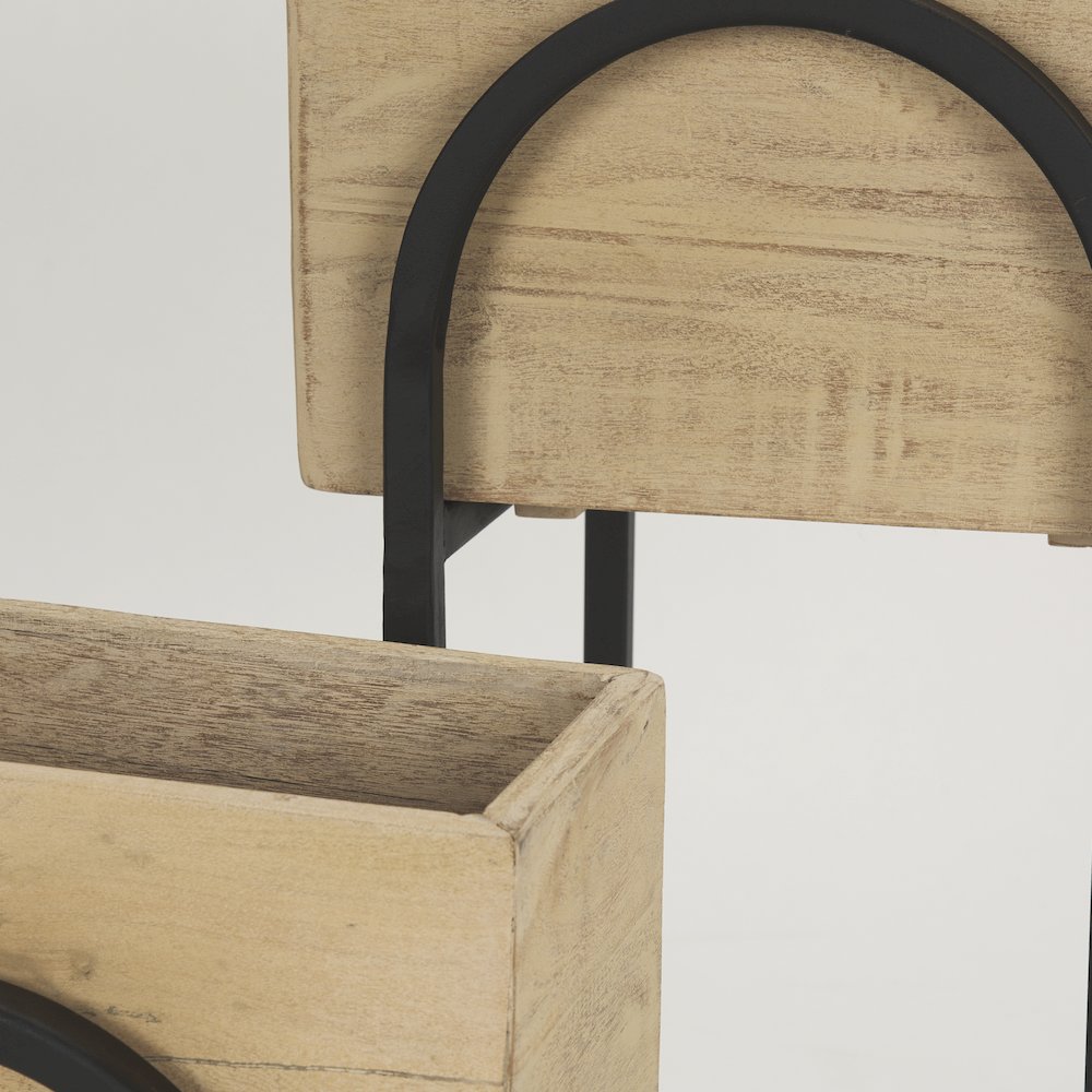 Jadine Set of 2  Beige Wood w/ Black Metal Arch Frames. Picture 7