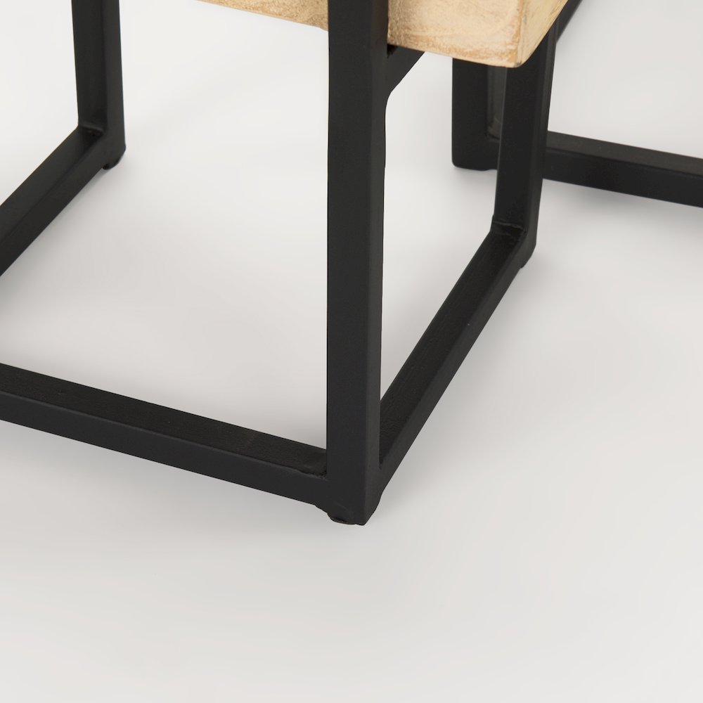 Jadine Set of 2  Beige Wood w/ Black Metal Arch Frames. Picture 9