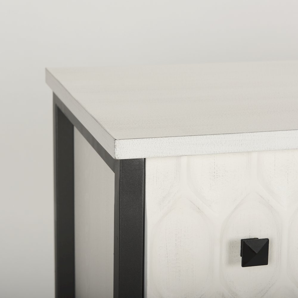 Savannah White Fir Veneer w/ Gray Metal 6-Drawer Sideboard. Picture 6