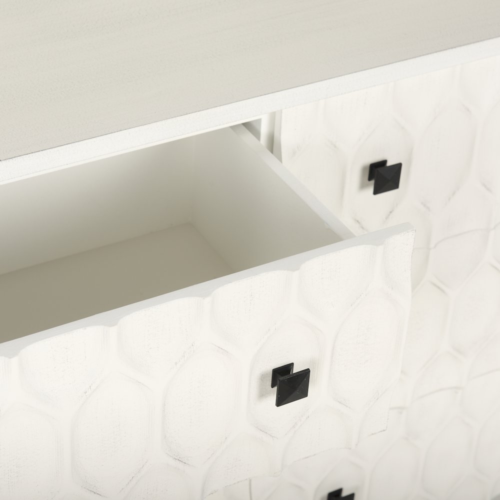 Savannah White Fir Veneer w/ Gray Metal 6-Drawer Sideboard. Picture 7