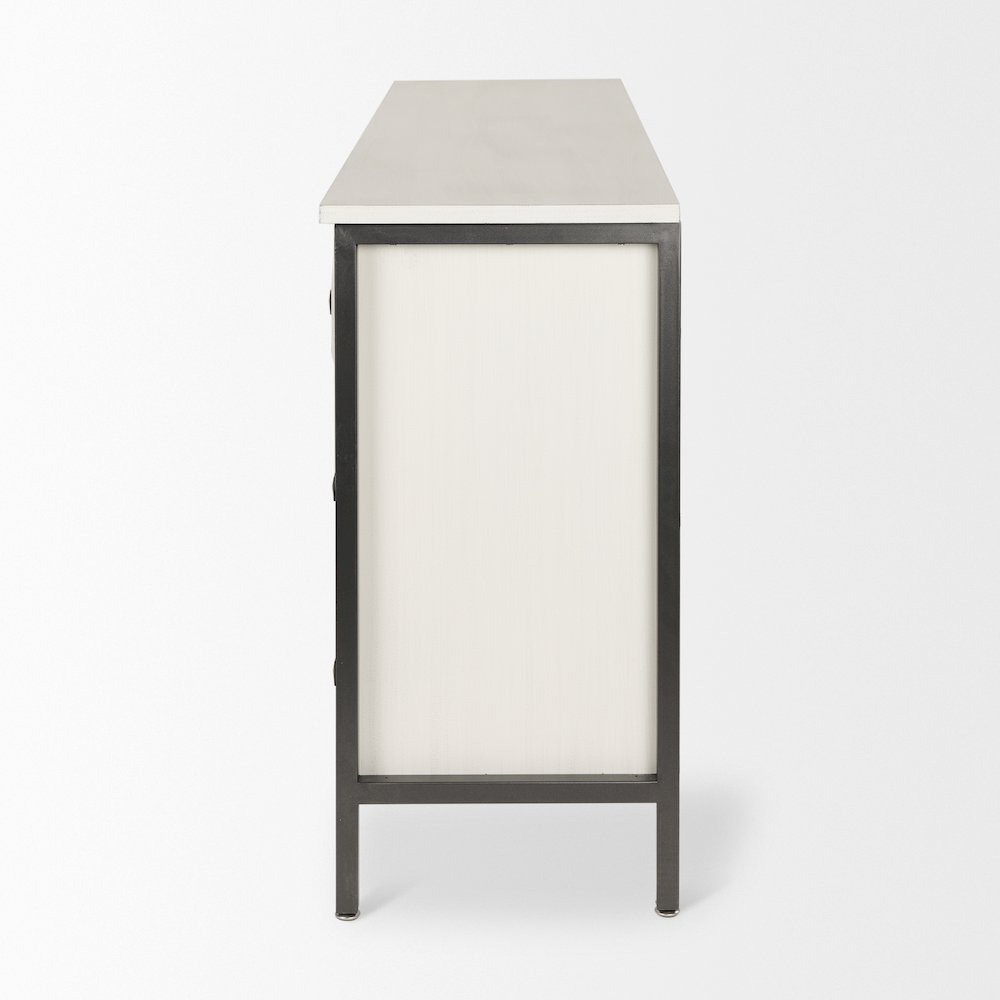 Savannah White Fir Veneer w/ Gray Metal 6-Drawer Sideboard. Picture 2