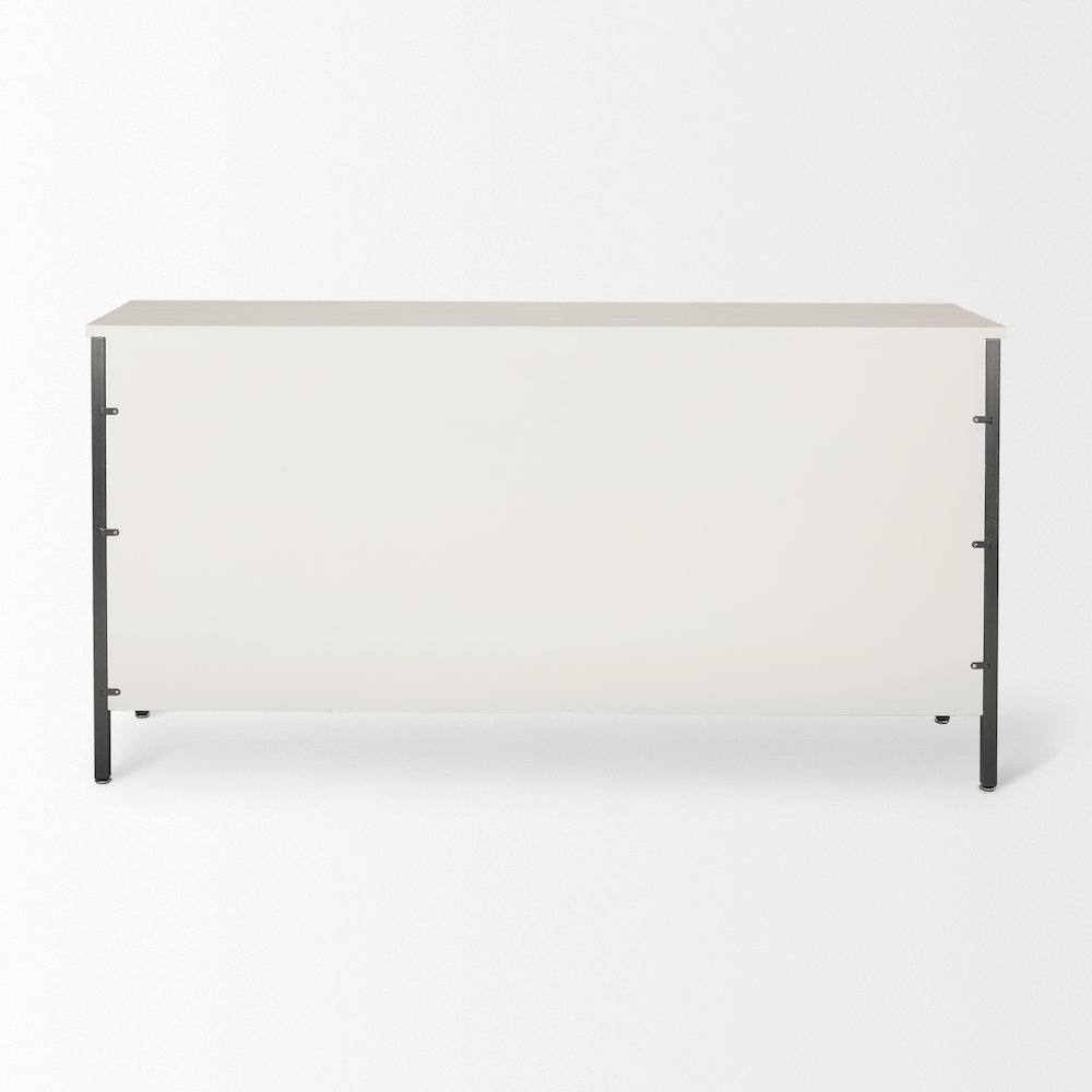 Savannah White Fir Veneer w/ Gray Metal 6-Drawer Sideboard. Picture 3
