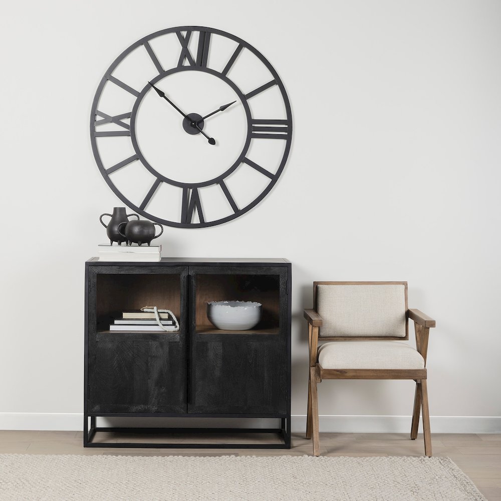 Stoke 42" Round Black Iron Wall Clock. Picture 8