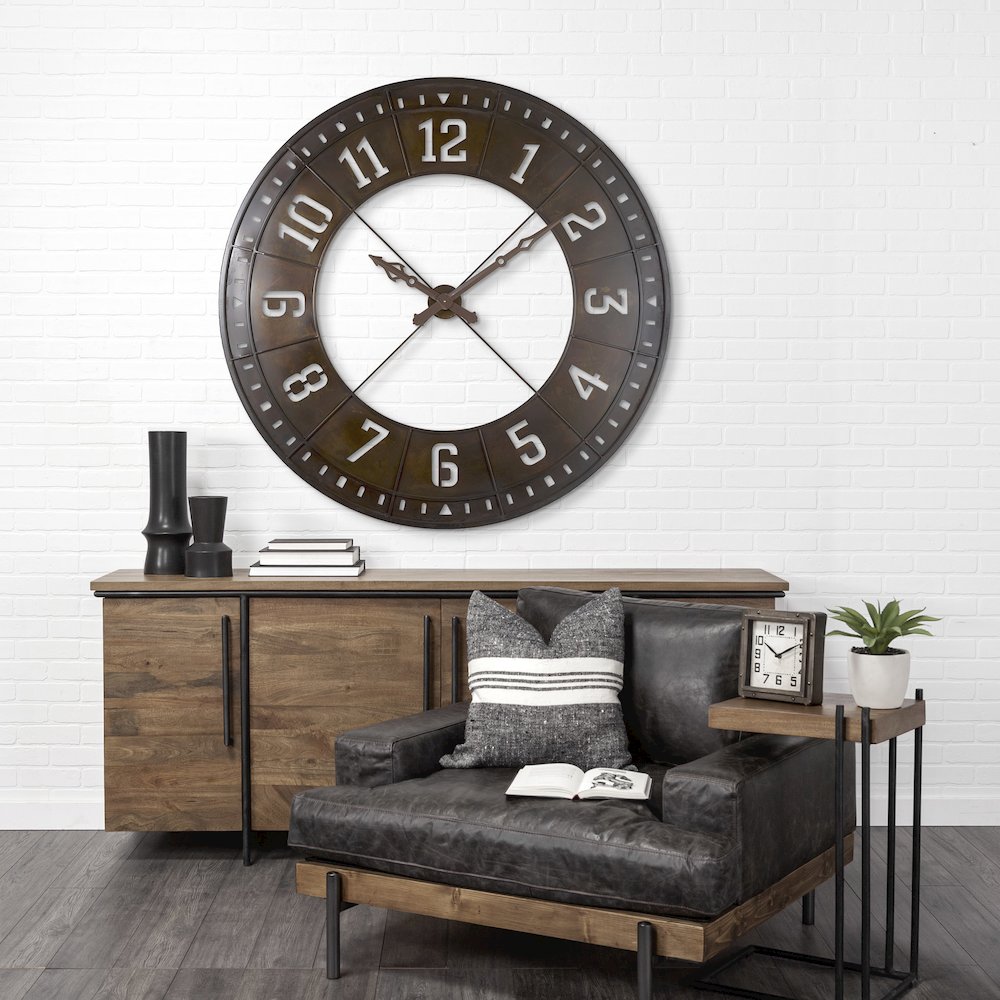 Newcastle 56.5" Giant Oversize Industrial Wall Clock. Picture 7
