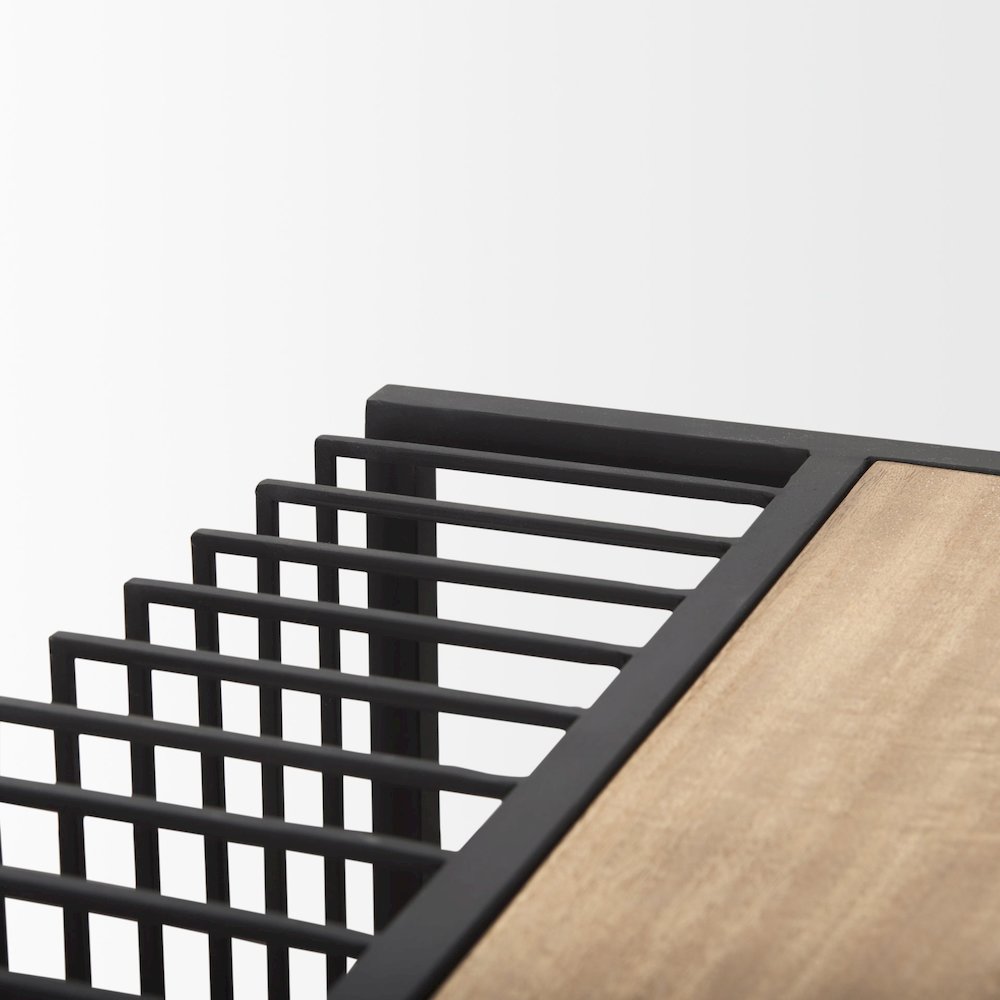 Miles Black Metal w/ Light Wood Nesting End/Side Table. Picture 8