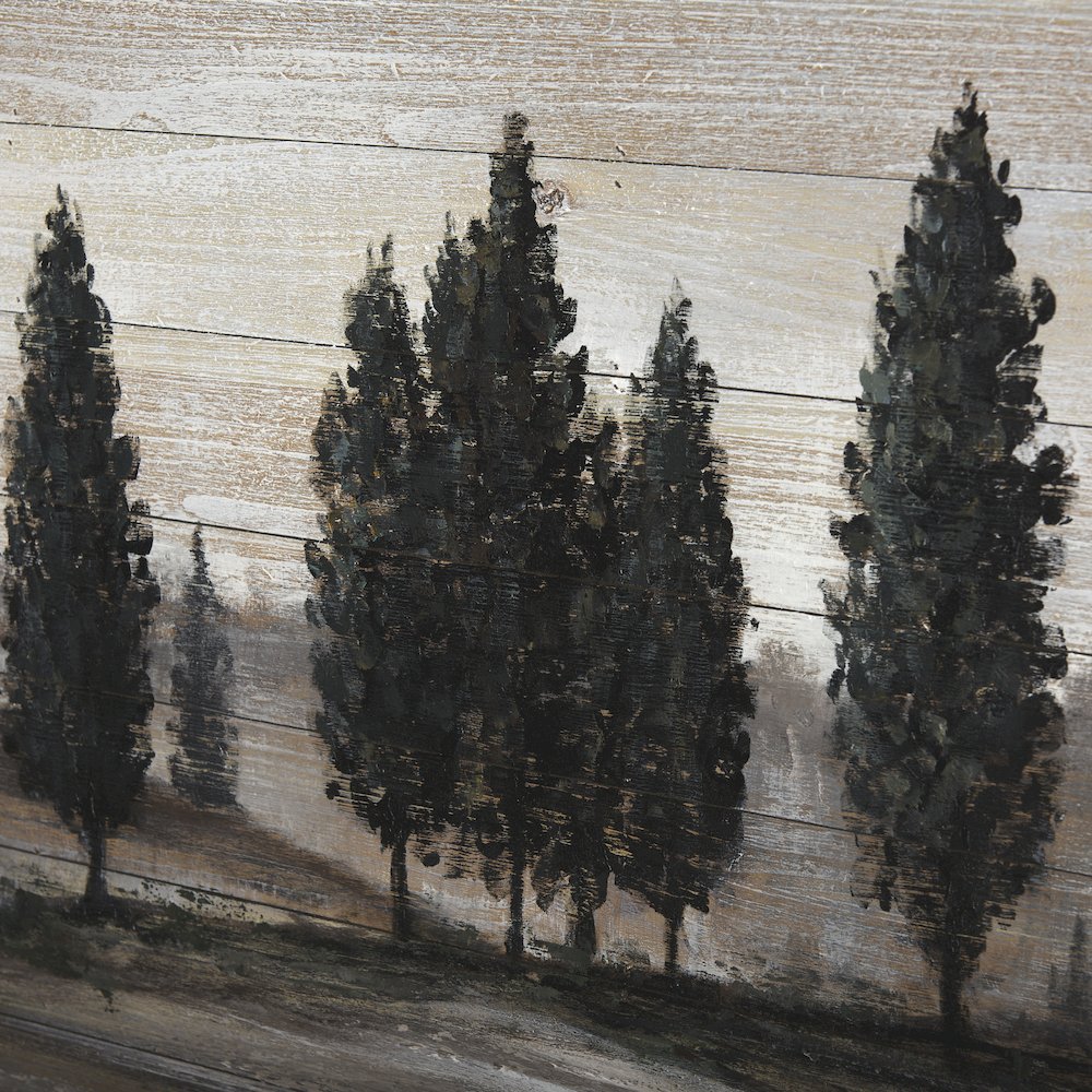 Tuscan Cypress 60x36 Hand Painted on Wood Oil Painting. Picture 6