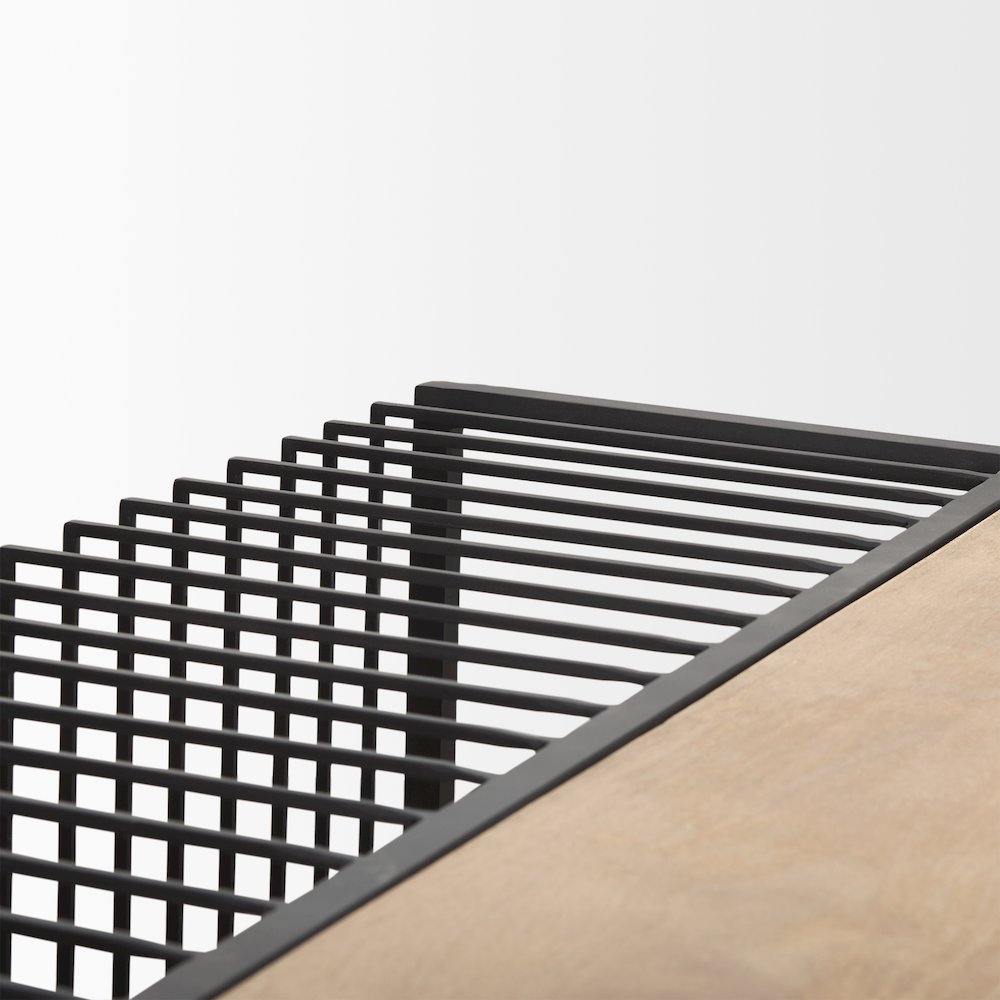 Miles Black Metal w/ Light Wood Nesting Coffee Table. Picture 7