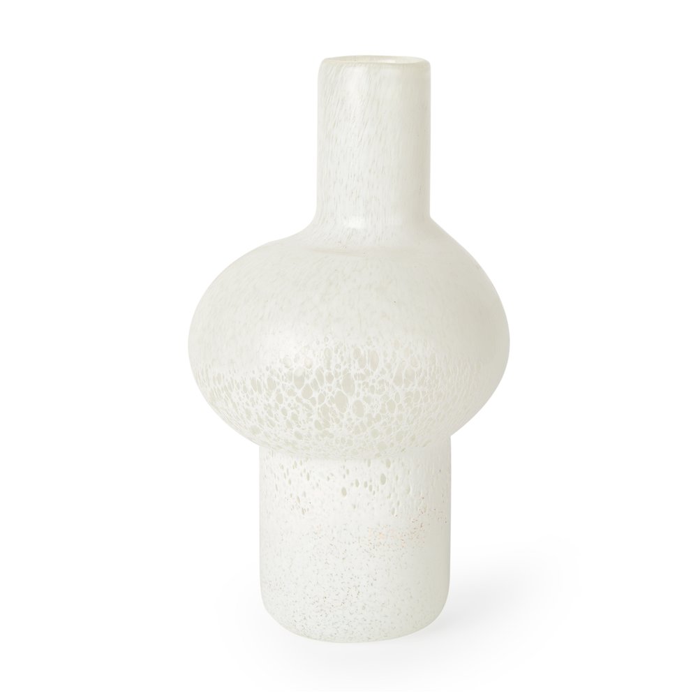 Heket Tall White Glass Vase. Picture 1