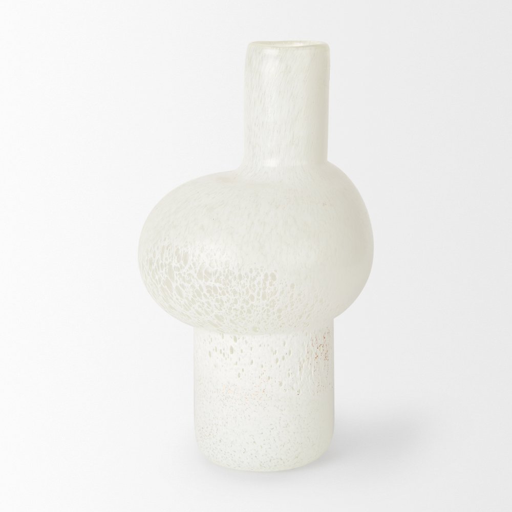 Heket Tall White Glass Vase. Picture 2