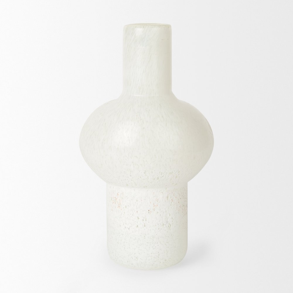 Heket Tall White Glass Vase. Picture 3