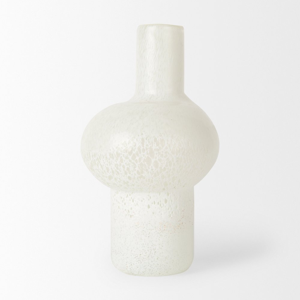 Heket Tall White Glass Vase. Picture 4