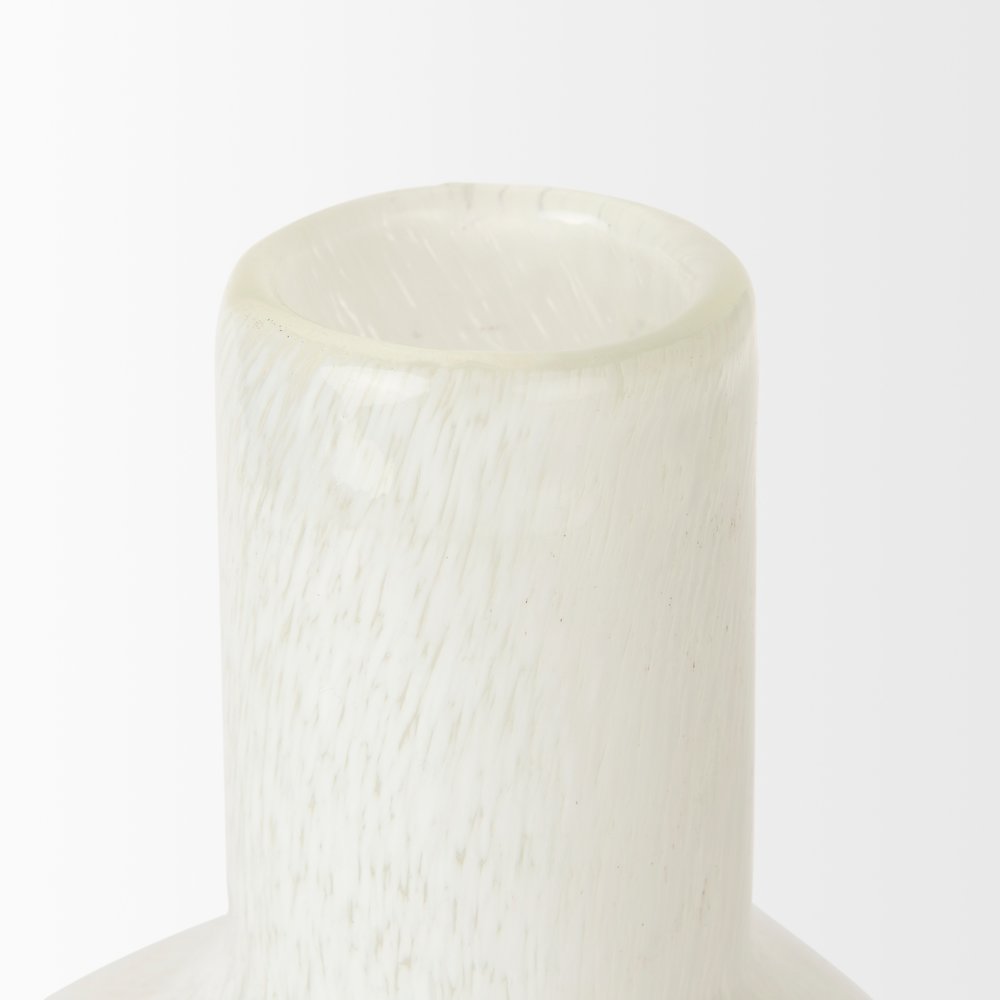 Heket Tall White Glass Vase. Picture 5