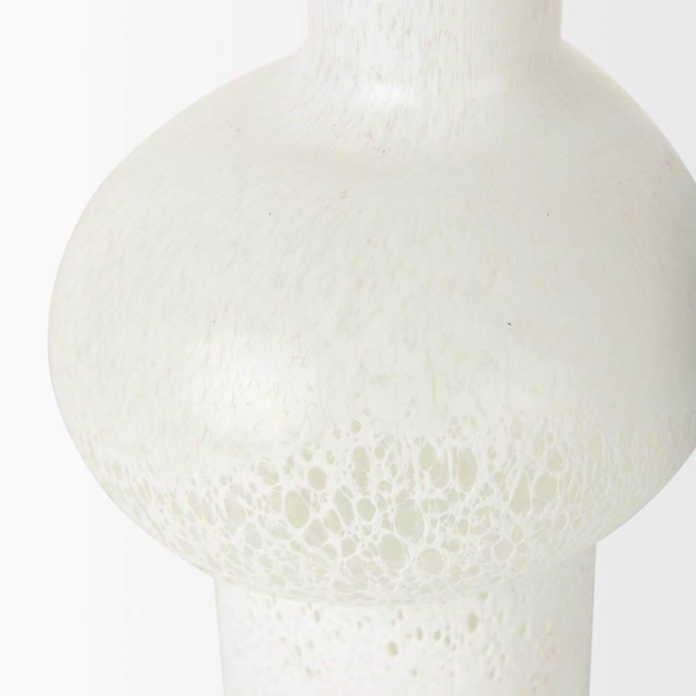 Heket Tall White Glass Vase. Picture 6