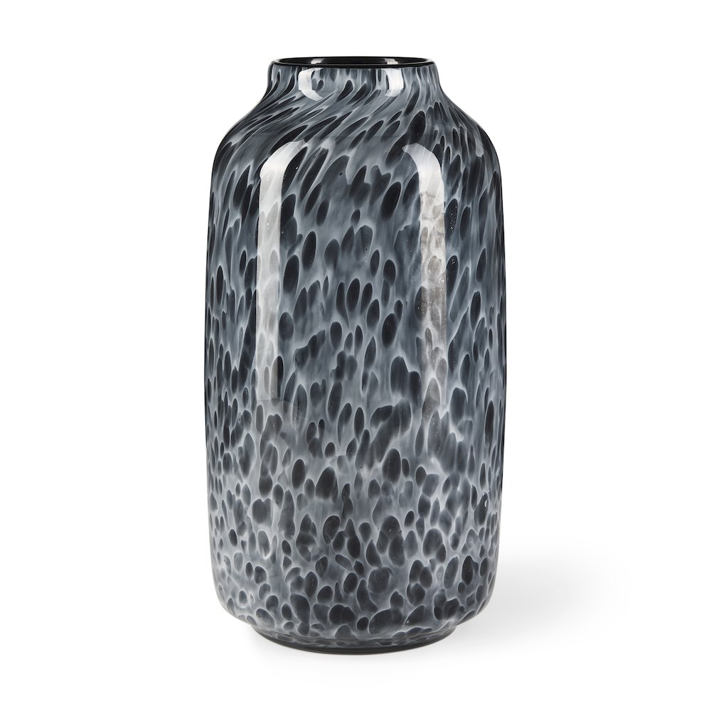 Masai Medium Black Mottled Glass Vase. Picture 1