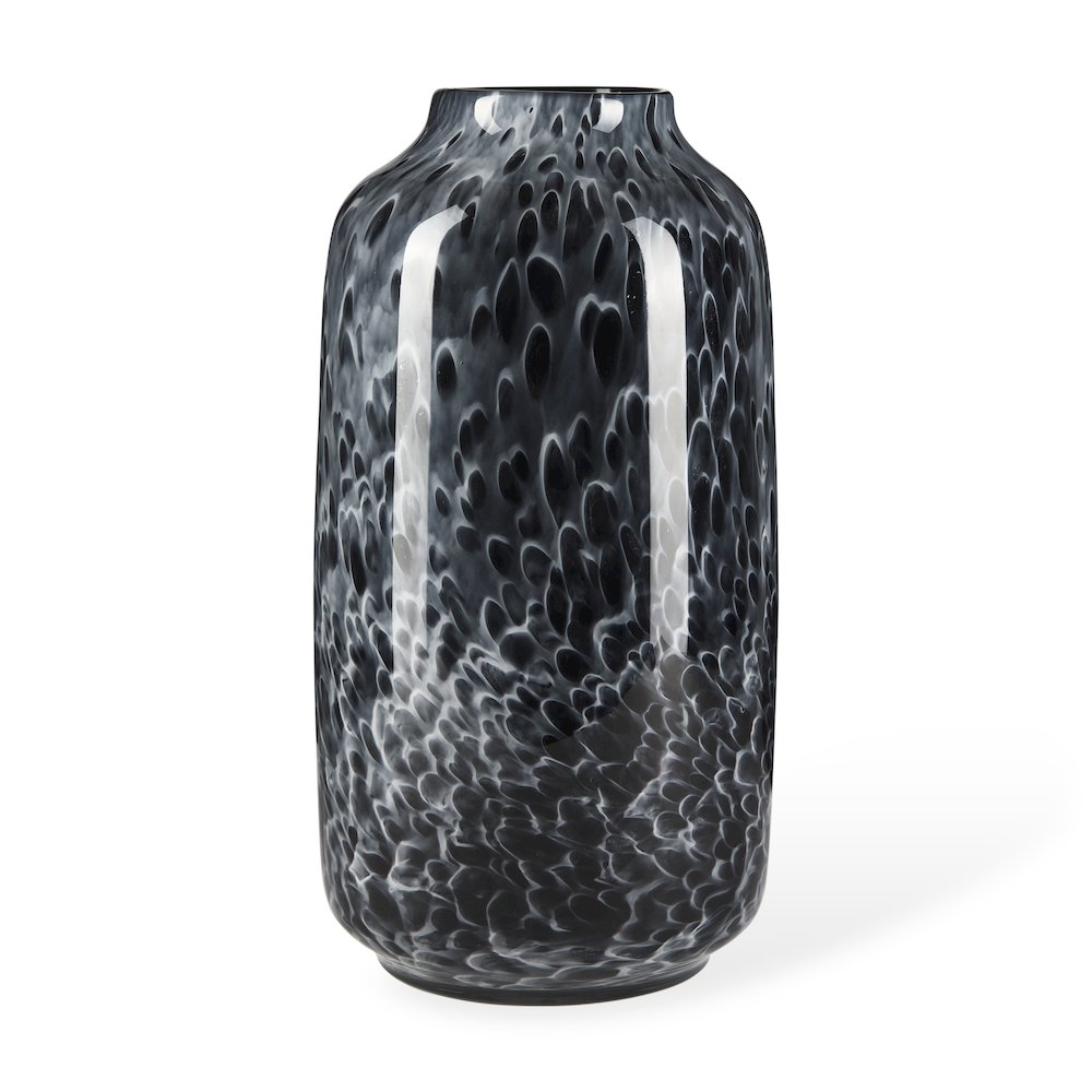 Masai Large Black Mottled Glass Vase. Picture 1