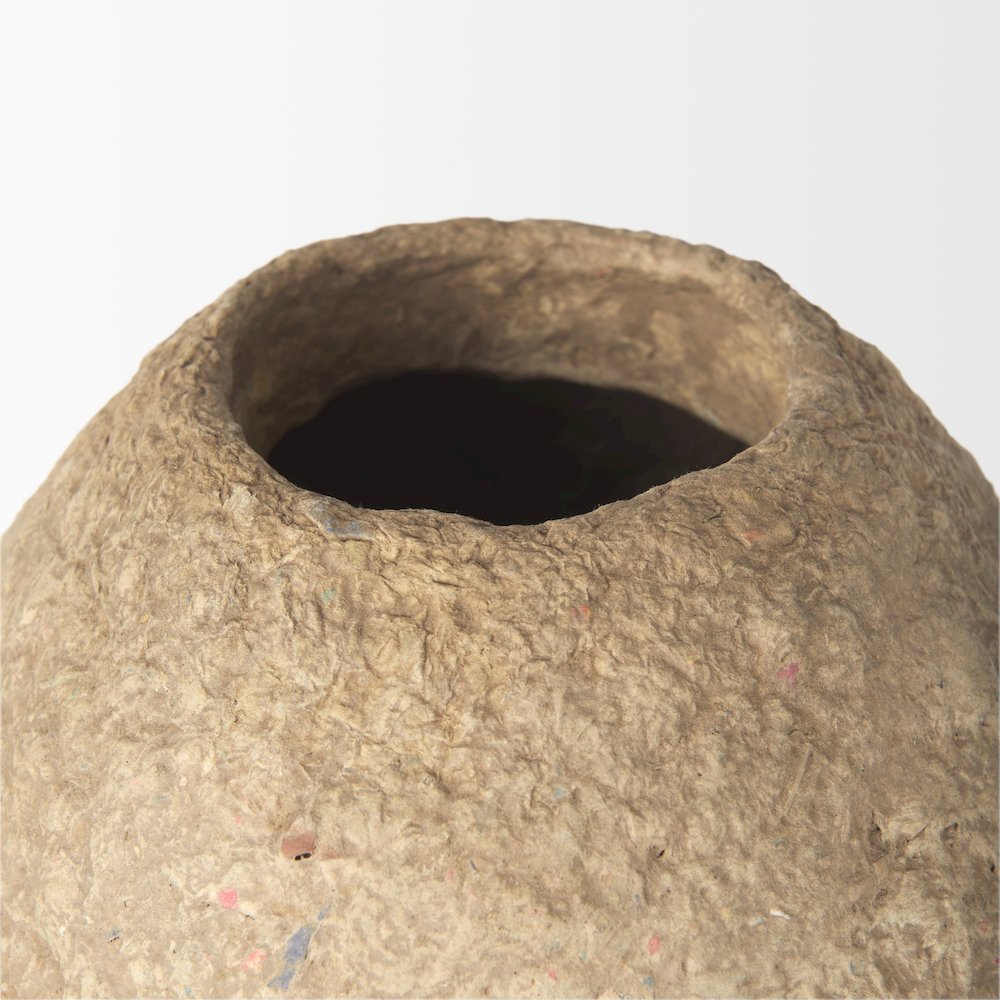 Rundal Large Beige Paper Mache Vase. Picture 3