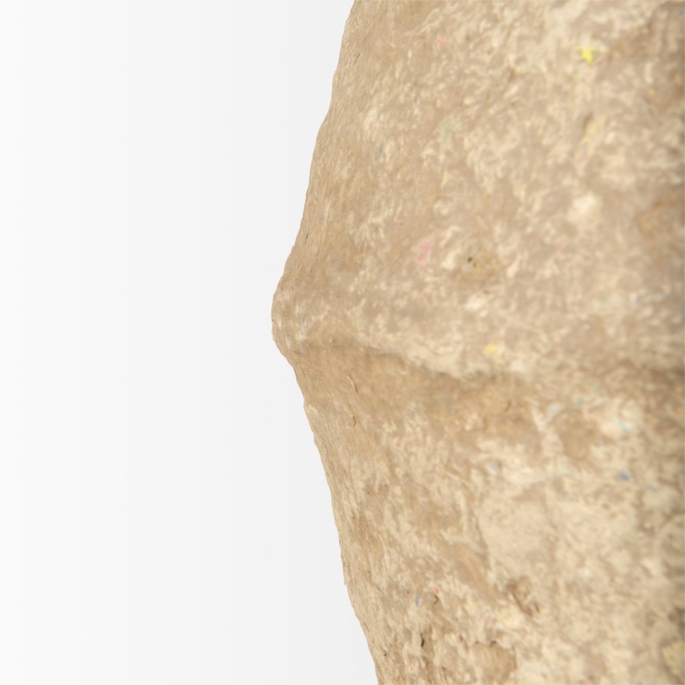 Rundal Large Beige Paper Mache Vase. Picture 5