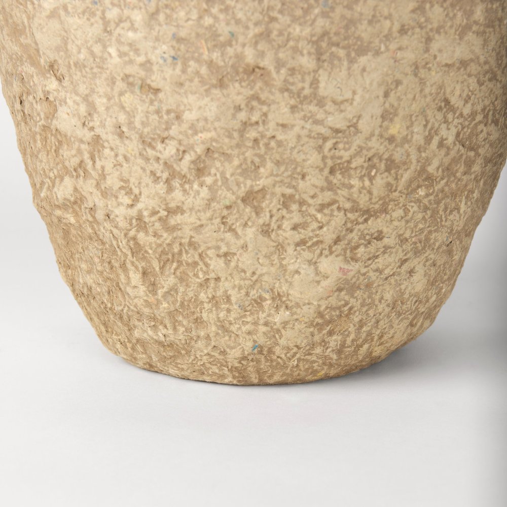 Rundal Large Beige Paper Mache Vase. Picture 6