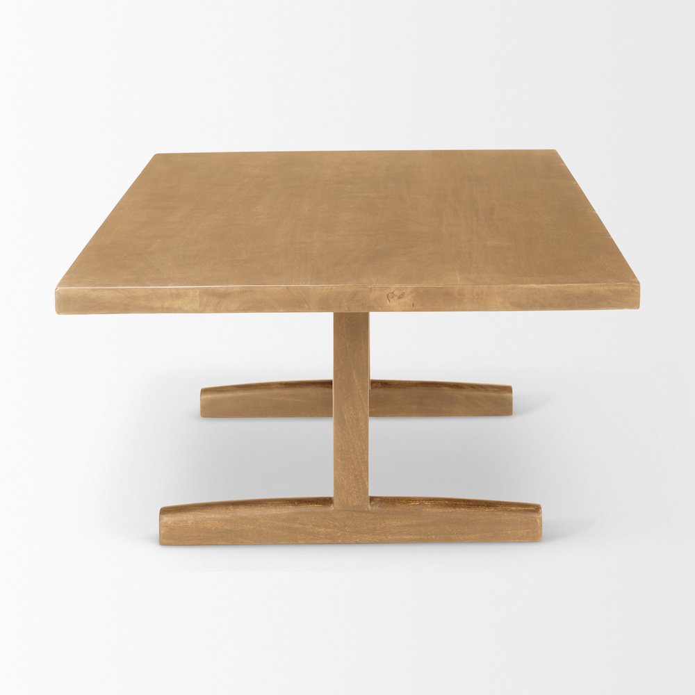 Viktor 55"L Light Brown Solid Wood Coffee Table. Picture 2
