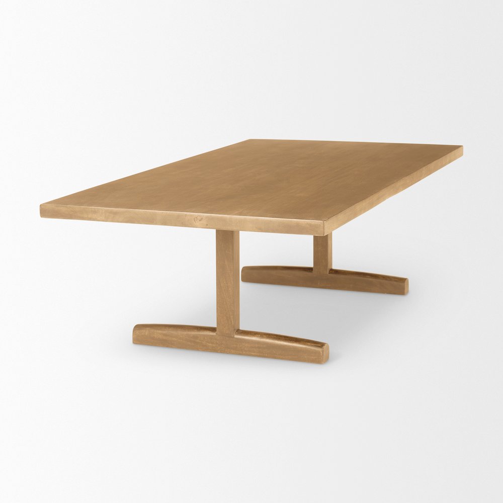 Viktor 55"L Light Brown Solid Wood Coffee Table. Picture 3