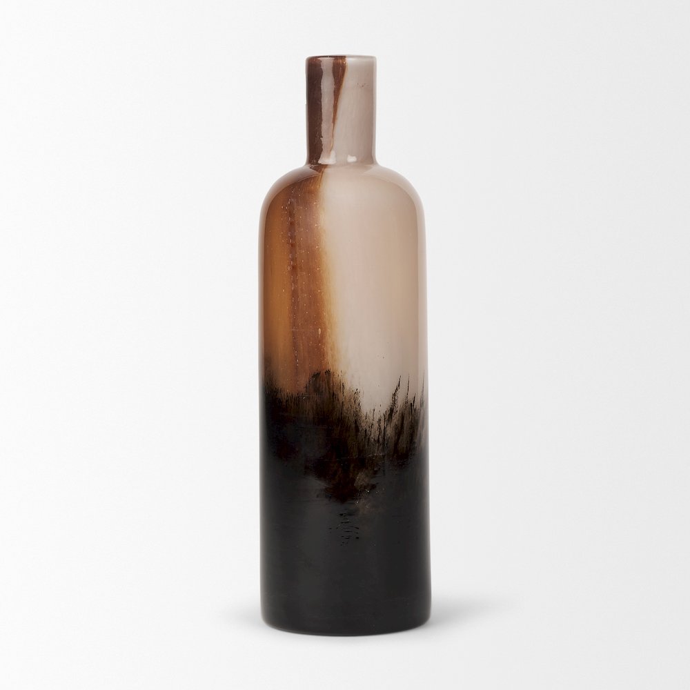 Marans Tall Amber Multi-Color Glass Vase. Picture 3