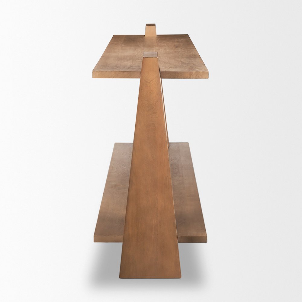Eula Medium Brown Wood Console Table. Picture 2
