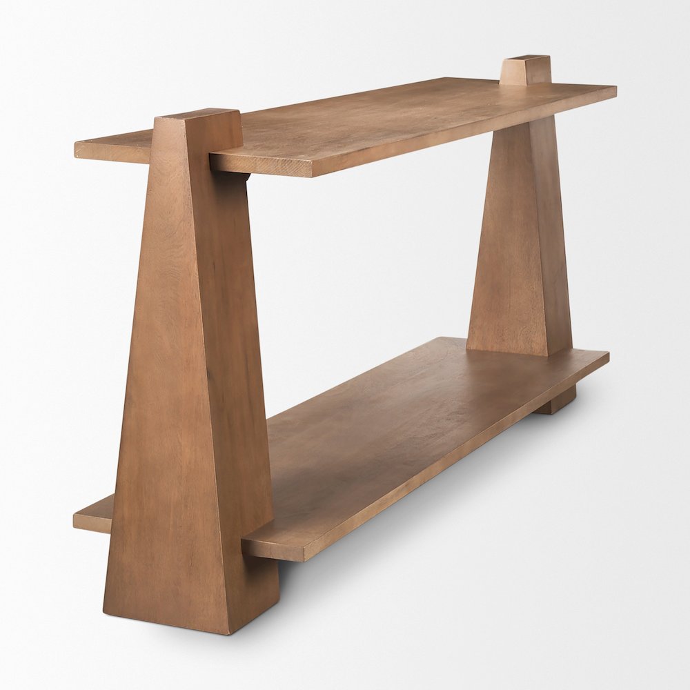 Eula Medium Brown Wood Console Table. Picture 3