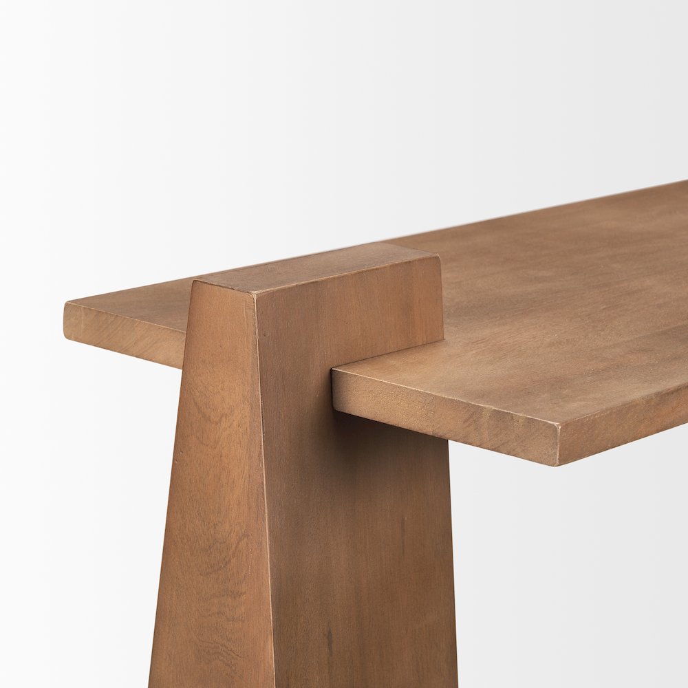 Eula Medium Brown Wood Console Table. Picture 5