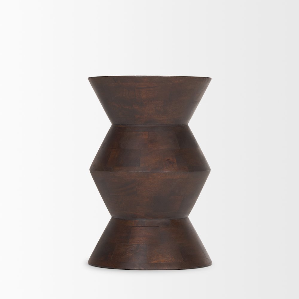 Odessa Dark Brown Wood Accent Table. Picture 3