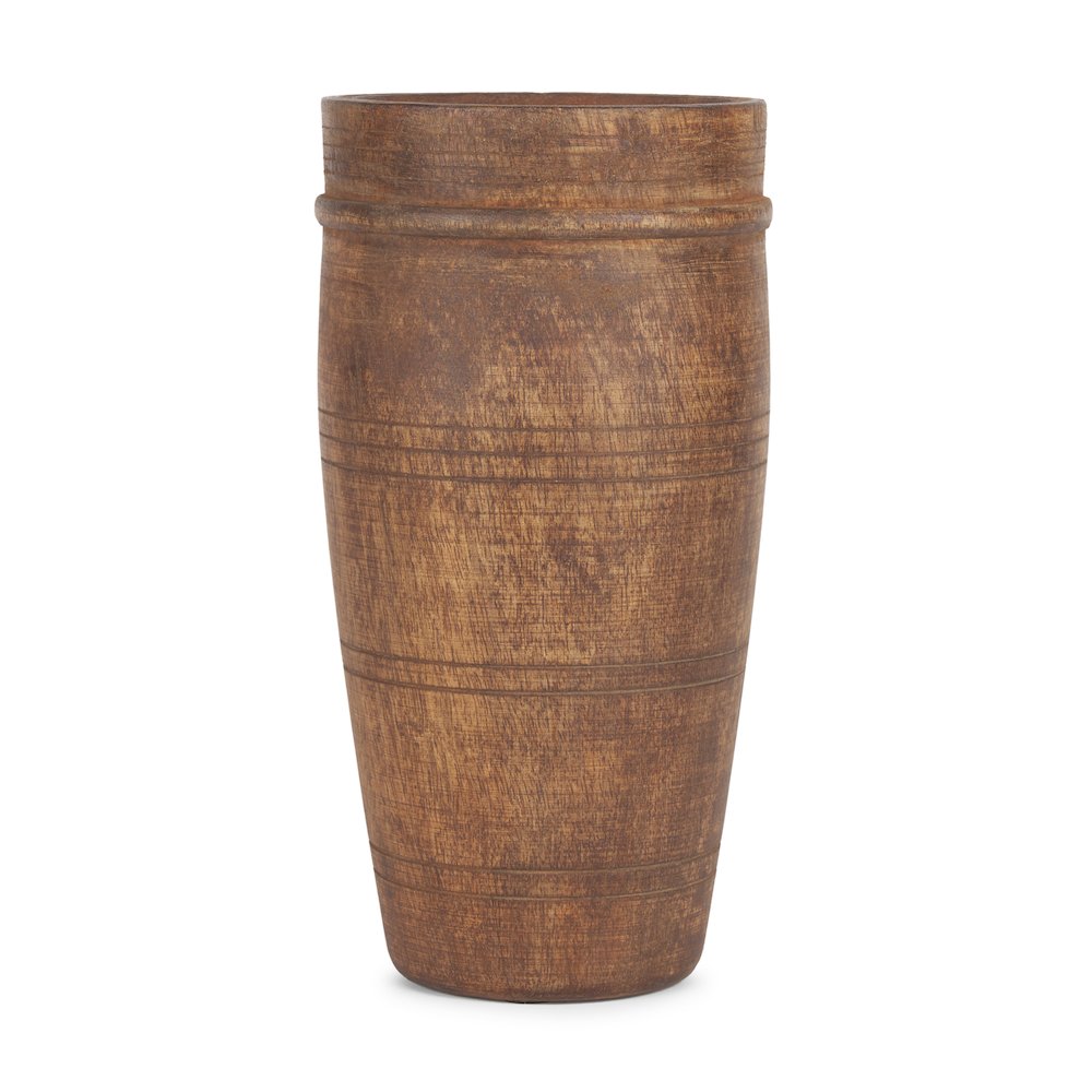 Porta Large Medium Brown Reclaimed Wooden Pot. Picture 1