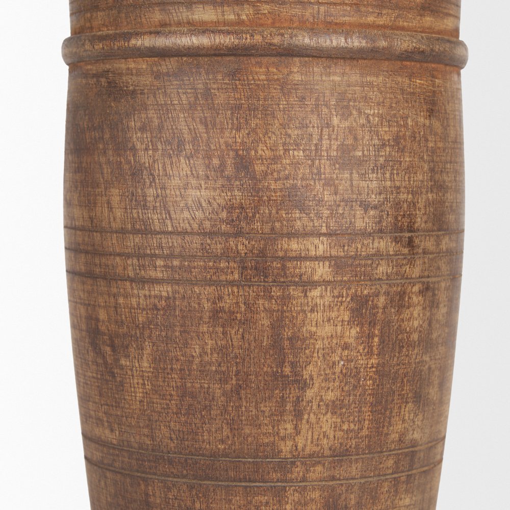 Porta Large Medium Brown Reclaimed Wooden Pot. Picture 4