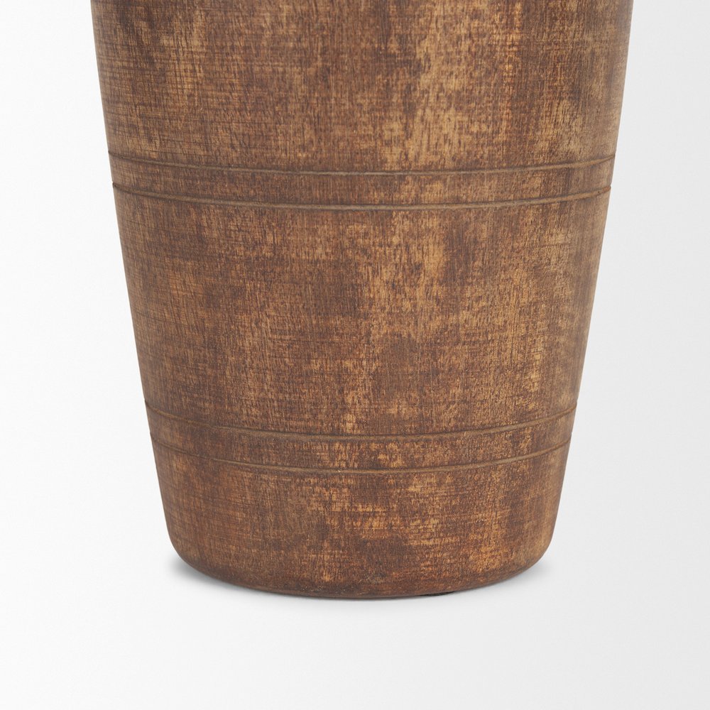 Porta Large Medium Brown Reclaimed Wooden Pot. Picture 5