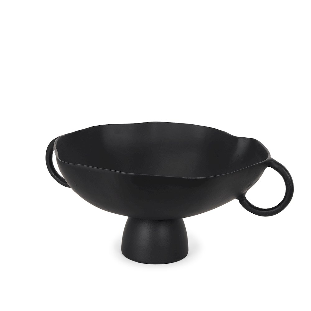 Radka Large Matte Black Metal Decorative Bowl. Picture 1