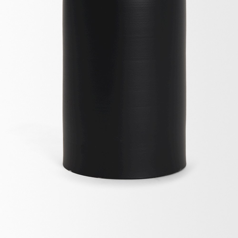 Qamra Medium Black Metal Pillar Candle Holder. Picture 5