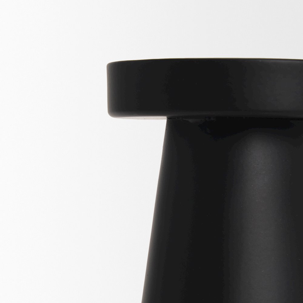Quadir Tall Matte Black Metal Candle Holder. Picture 3