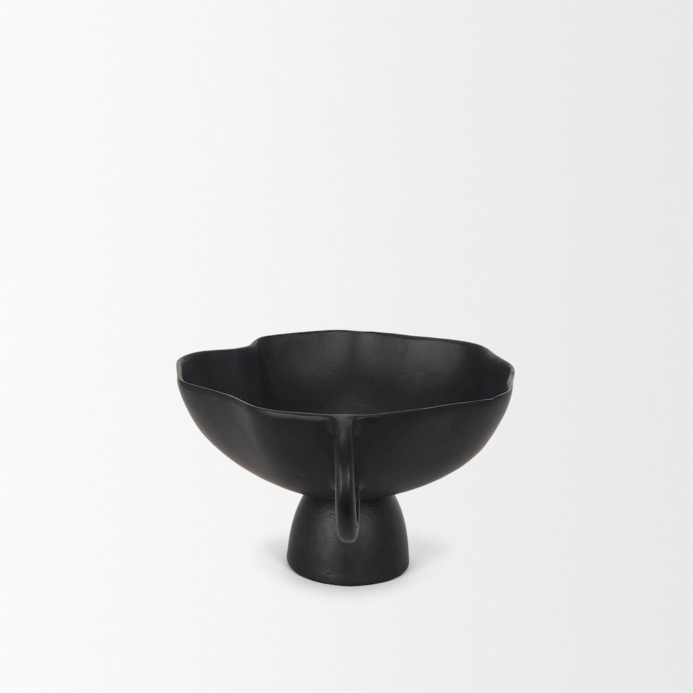 Radka Small Matte Black Metal Decorative Bowl. Picture 3