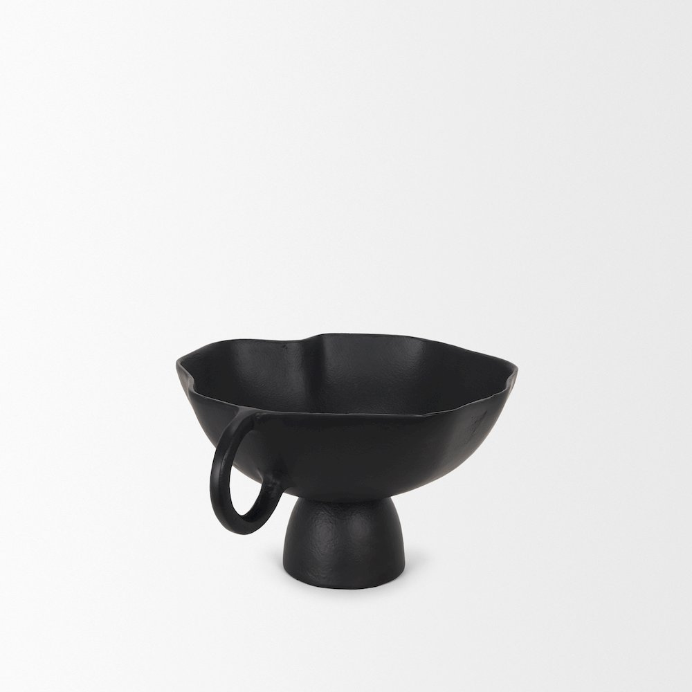 Radka Small Matte Black Metal Decorative Bowl. Picture 4