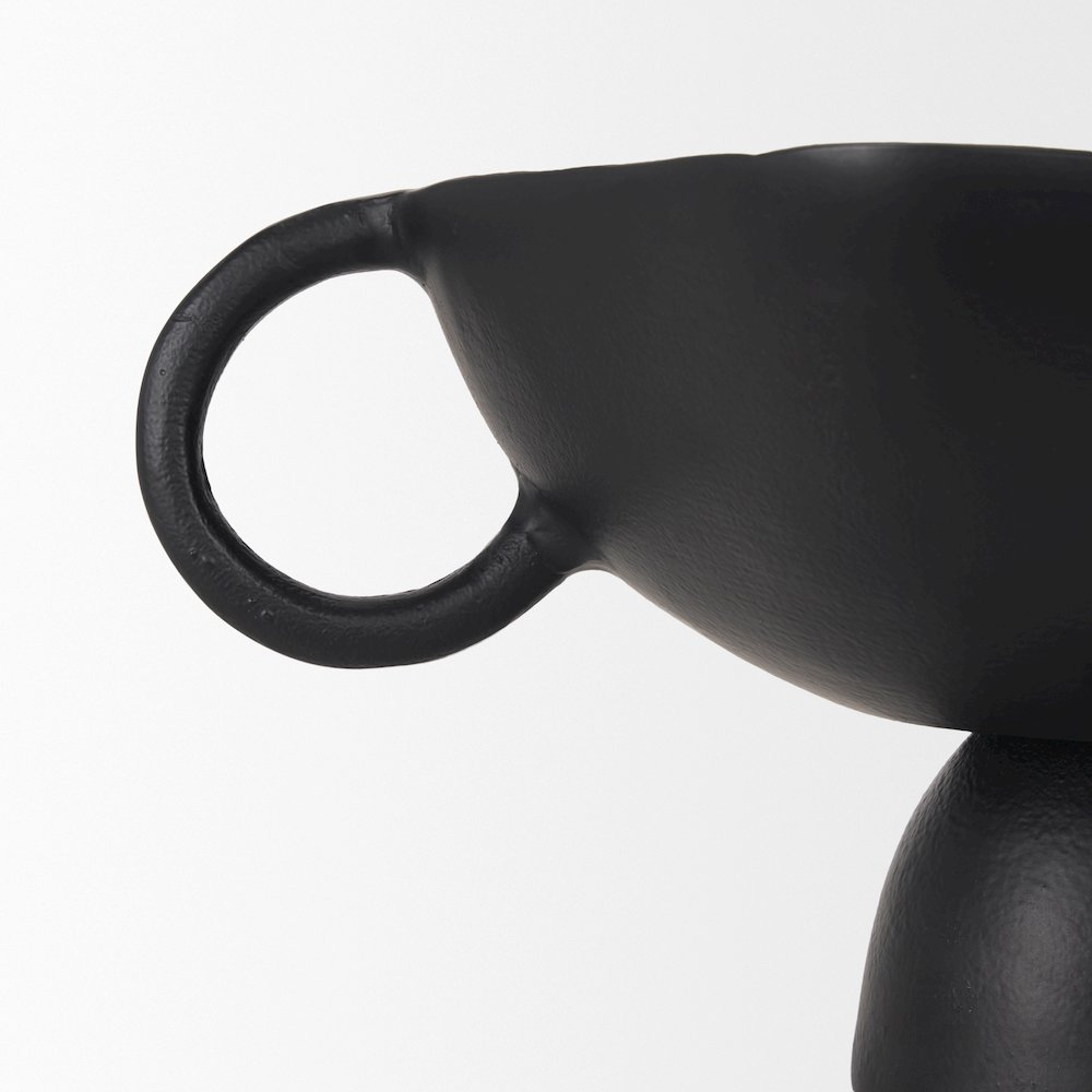 Radka Small Matte Black Metal Decorative Bowl. Picture 7