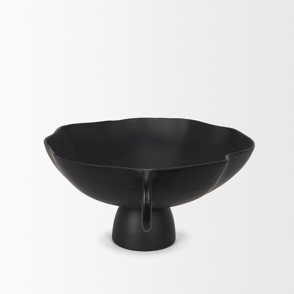 Radka Large Matte Black Metal Decorative Bowl. Picture 3