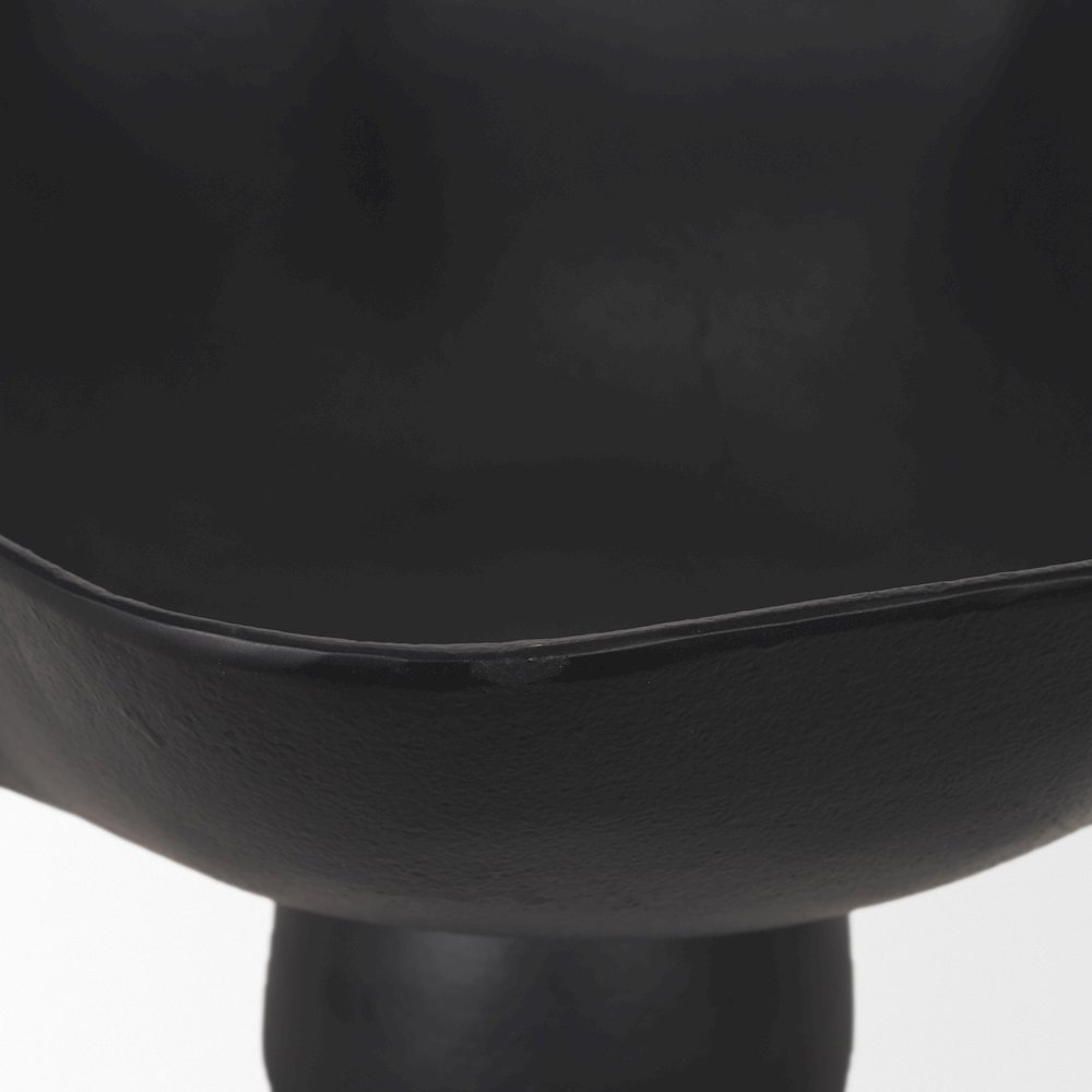 Radka Large Matte Black Metal Decorative Bowl. Picture 5