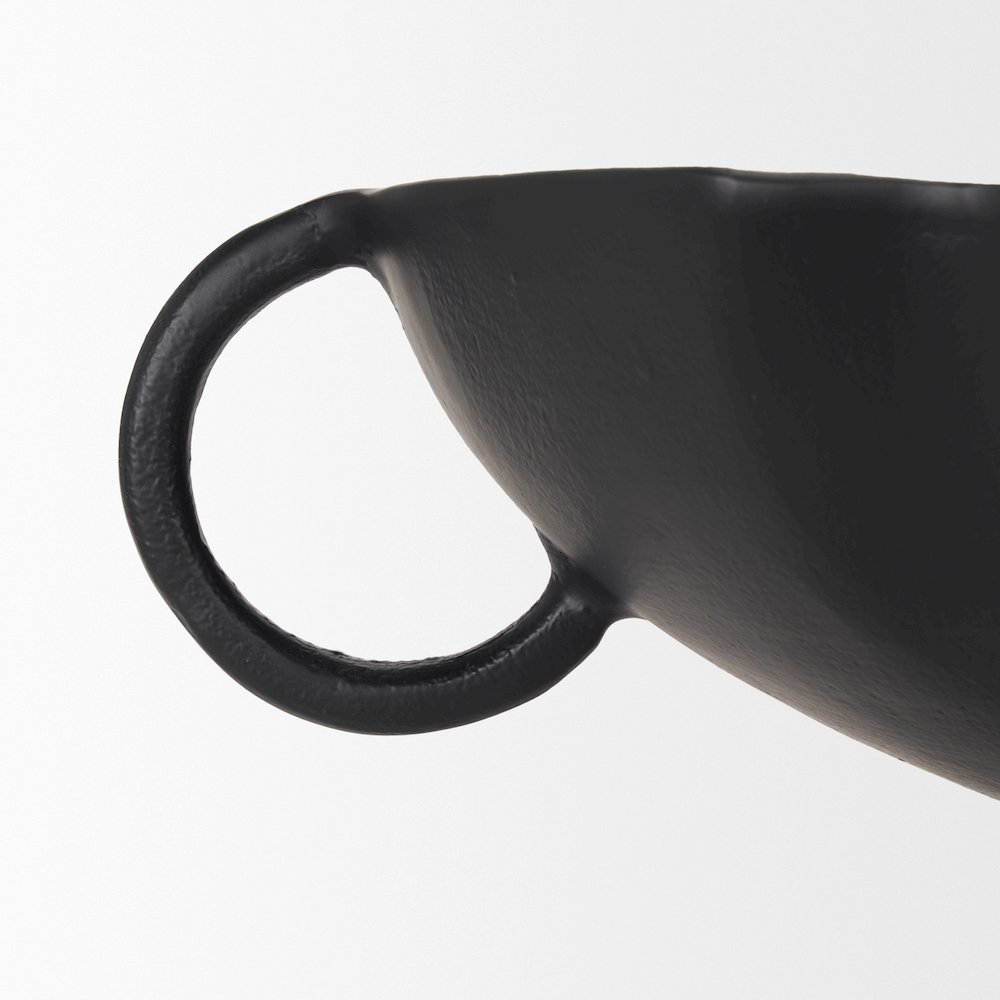 Radka Large Matte Black Metal Decorative Bowl. Picture 7