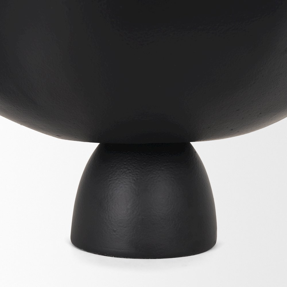 Radka Large Matte Black Metal Decorative Bowl. Picture 8
