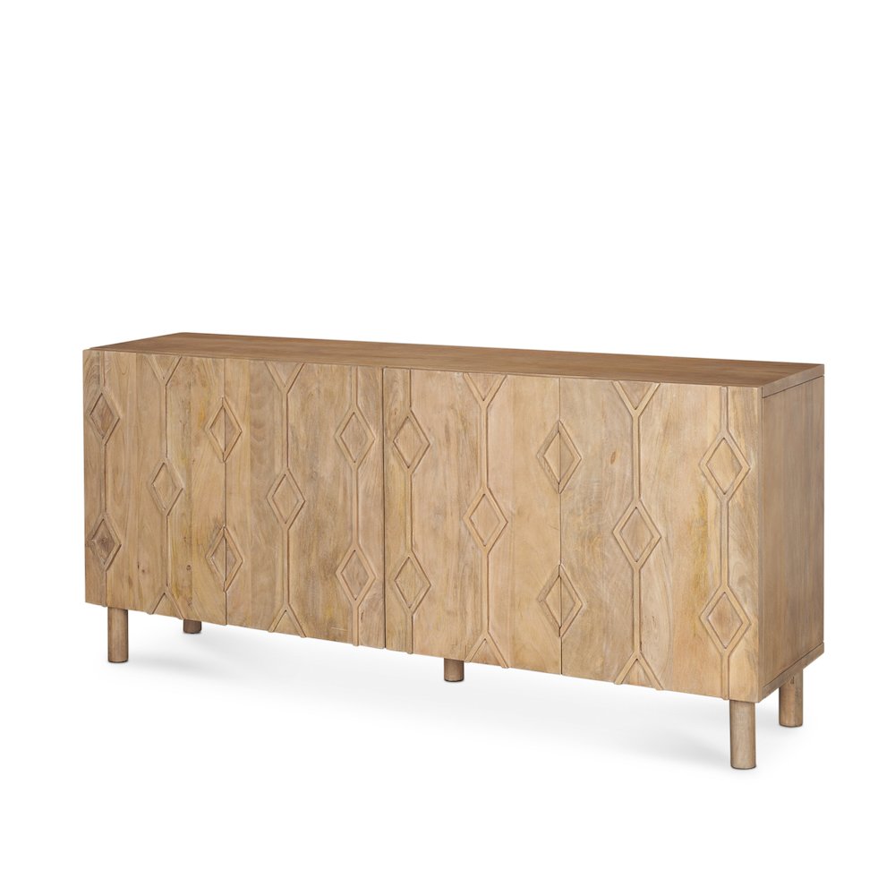 Heera Light Brown Diamond w/ Shelf Motif Sideboard. Picture 1