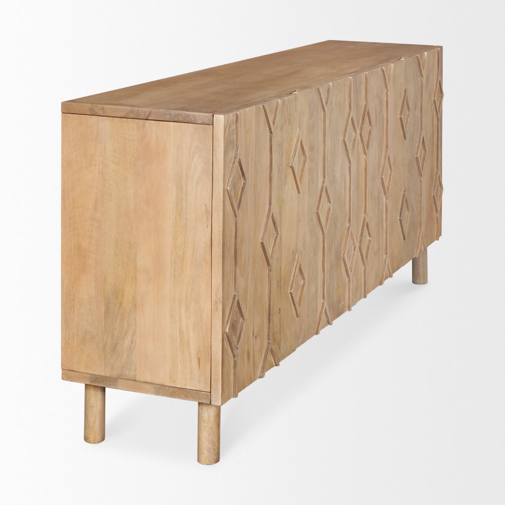 Heera Light Brown Diamond w/ Shelf Motif Sideboard. Picture 4