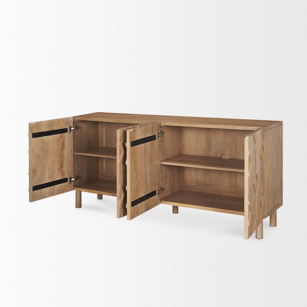 Heera Light Brown Diamond w/ Shelf Motif Sideboard. Picture 5