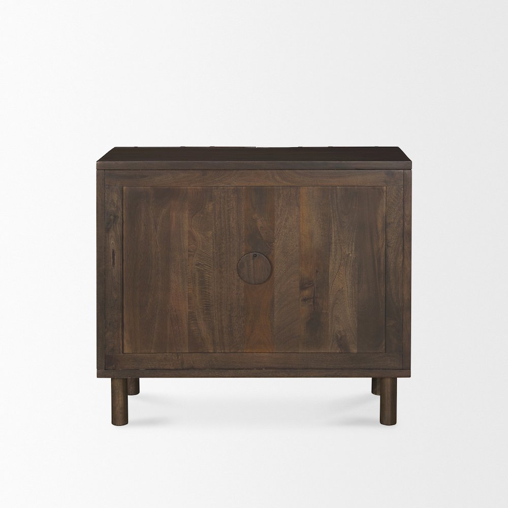 Heera Dark Brown Diamond Motif w/ Shelf Accent Cabinet. Picture 3