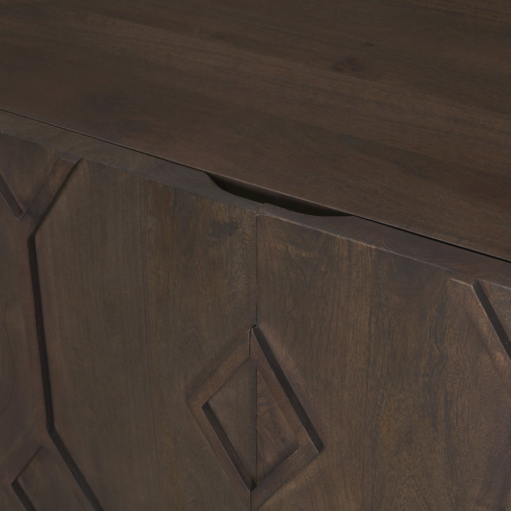 Heera Dark Brown Diamond Motif w/ Shelf Accent Cabinet. Picture 7