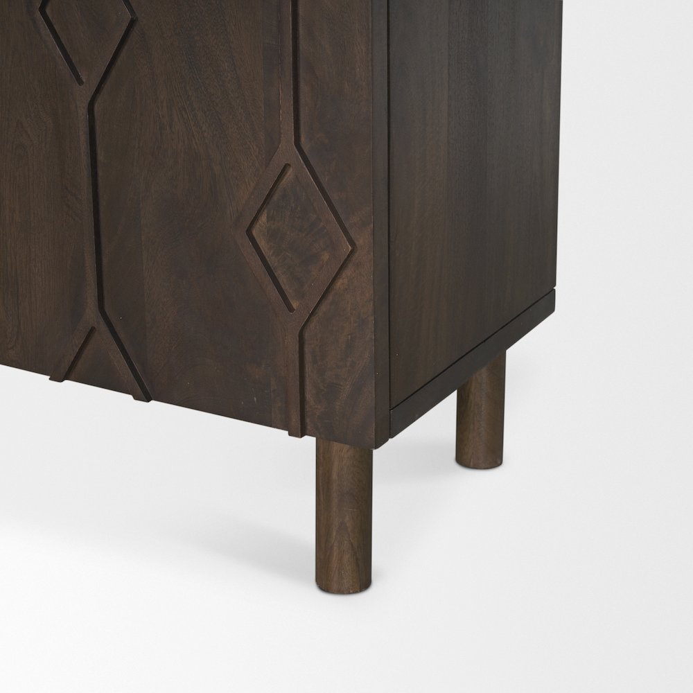 Heera Dark Brown Diamond Motif w/ Shelf Accent Cabinet. Picture 10