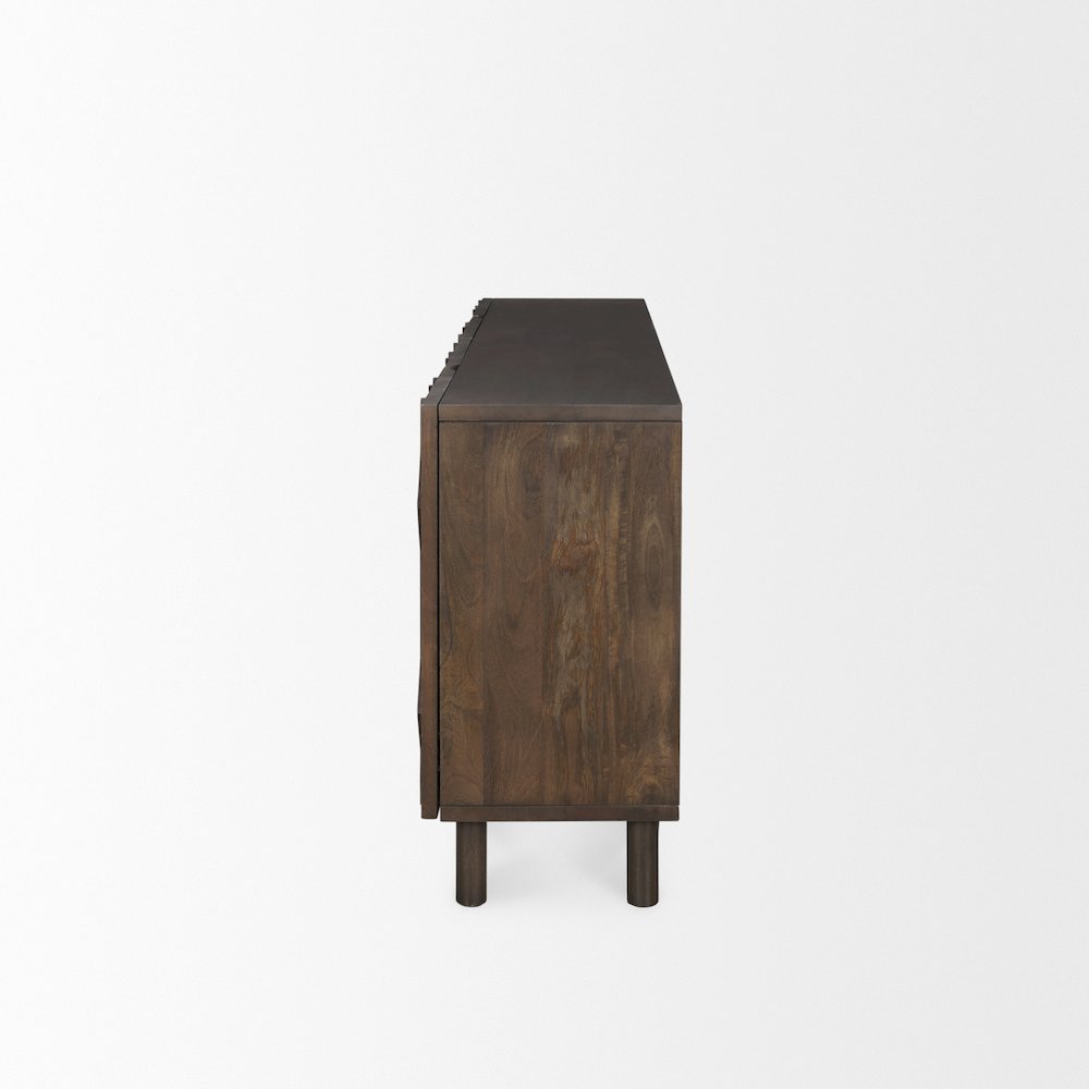 Heera Dark Brown Diamond Motif w/ Shelf Sideboard. Picture 2