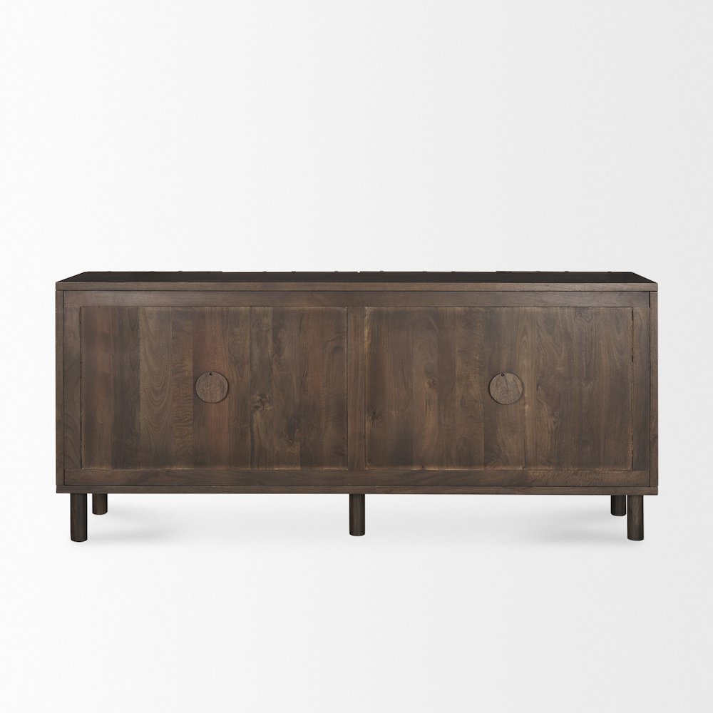 Heera Dark Brown Diamond Motif w/ Shelf Sideboard. Picture 3